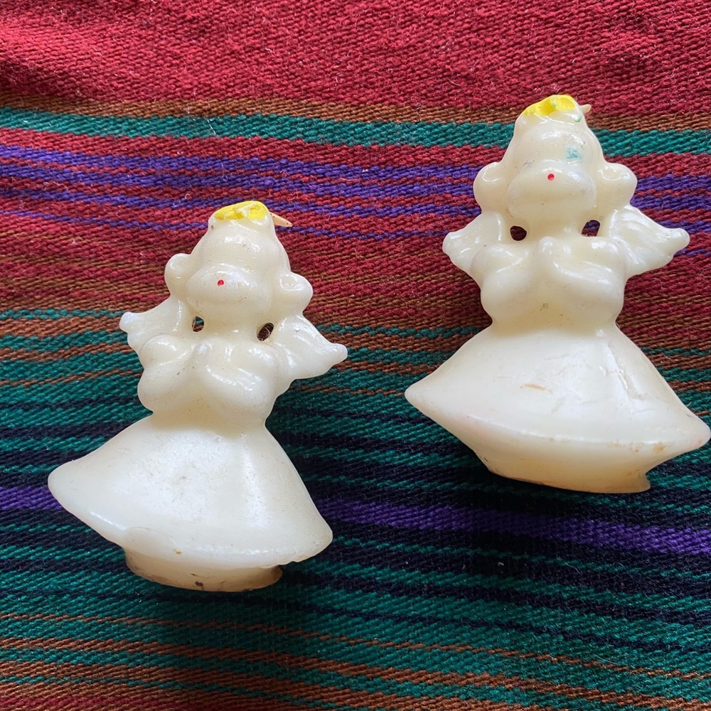 VTG 50’s Gurley White Angel Candles. Set of 2!